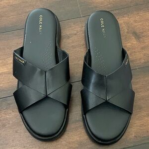 Cole Haan ZERØGRAND Criss Cross Slide Black Sandal